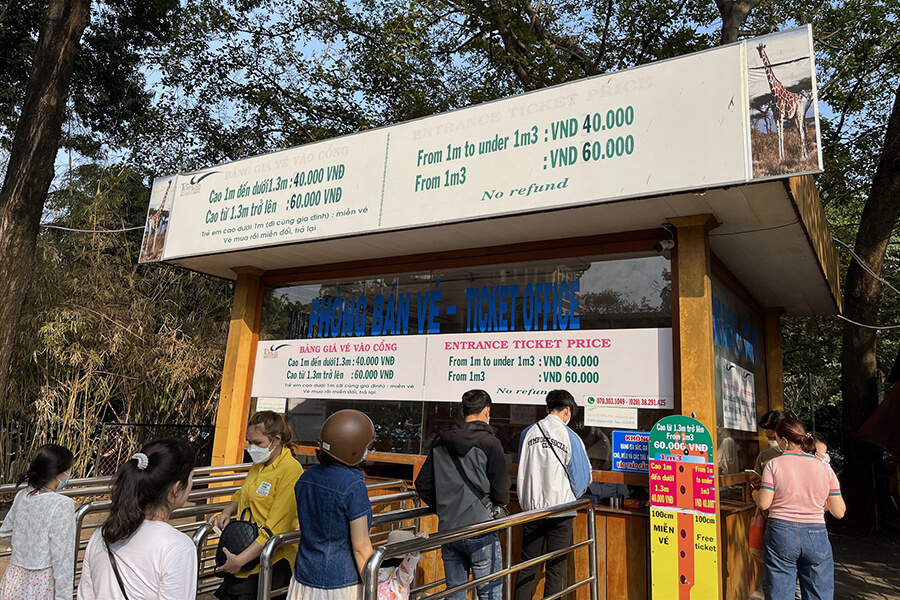 entrance fees of Saigon Zoo and Botanical Garden