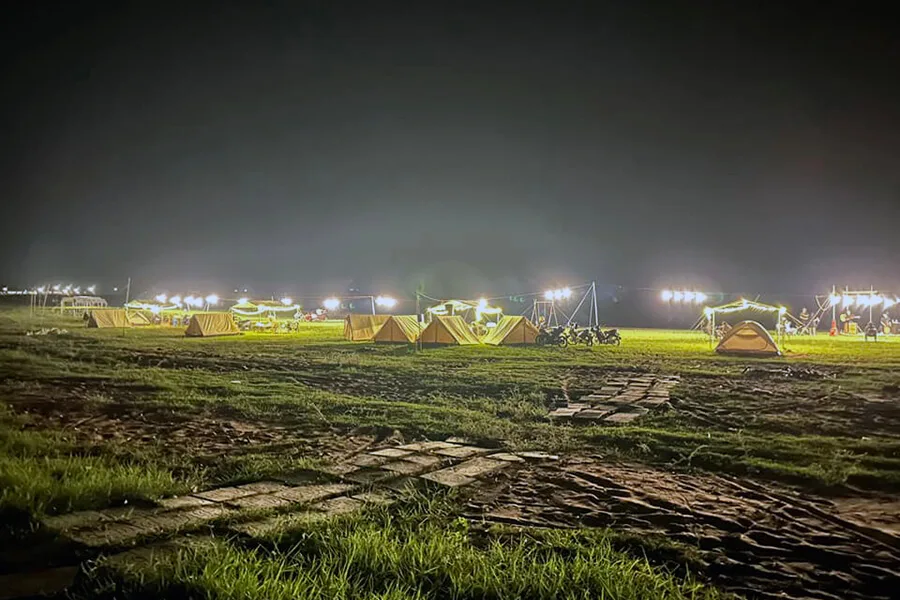 camp in Dau Tieng Reservoir