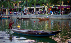Boating along the river