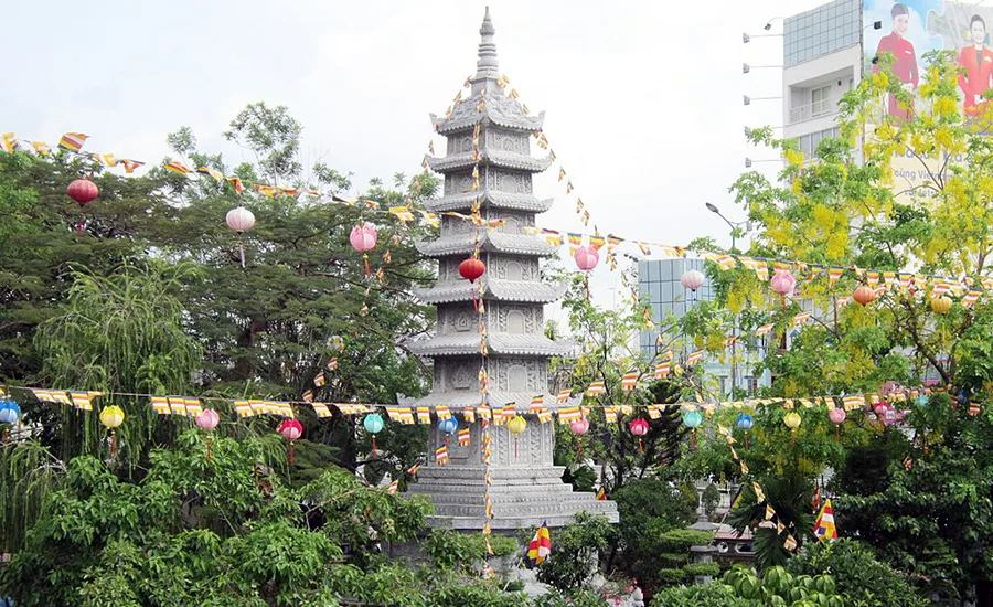 Stone tower in Vinh Nghiem Pagoda