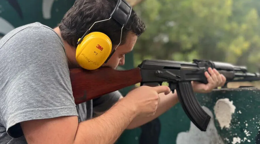 shooting in Cu Chi tunnels