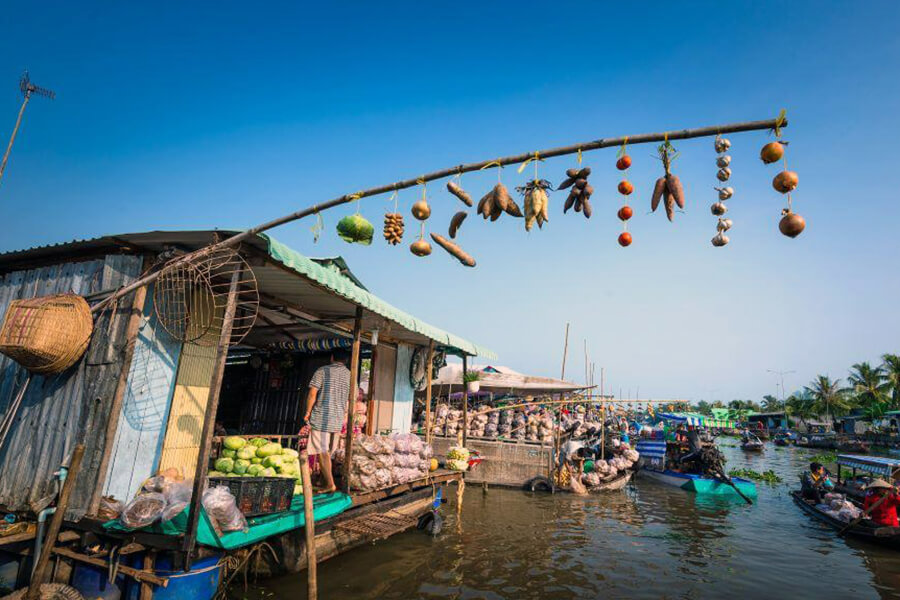 floating market in Mekong delta