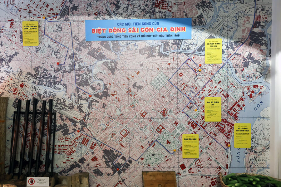 old map of Saigon in Saigon Ranger Museum