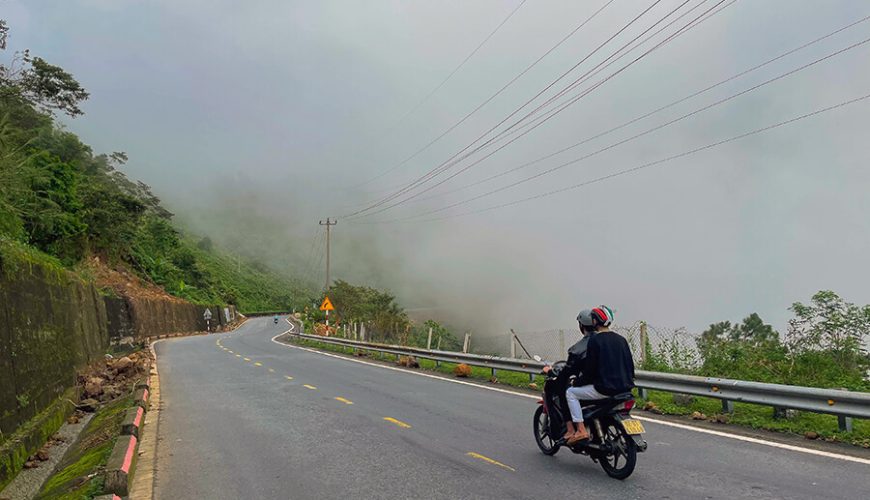 Clouds covered the path