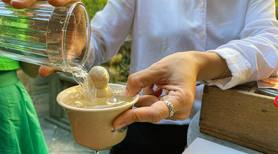 Confucius cup in Tan Ky ancient house