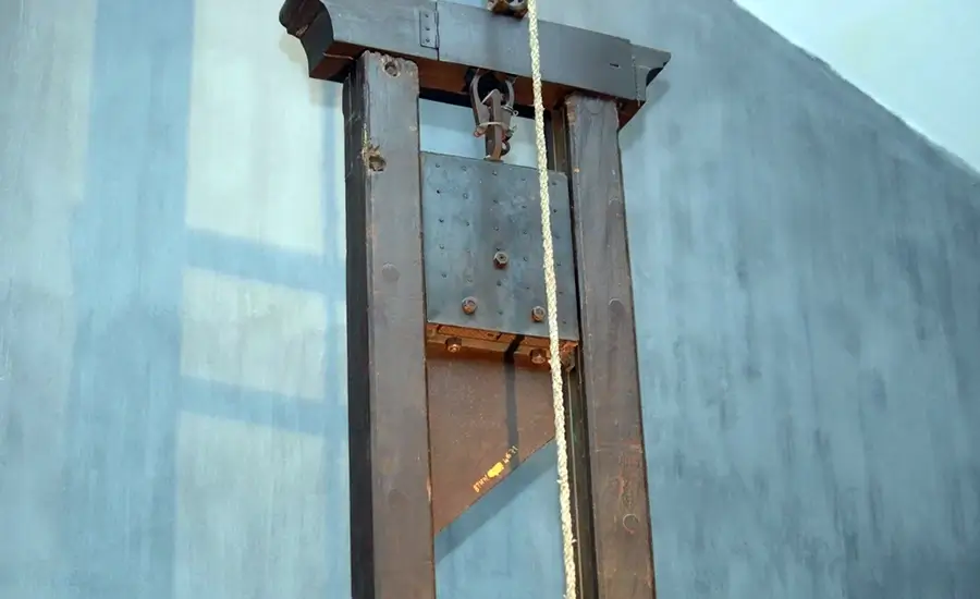 guillotine in Hoa Lo Prison