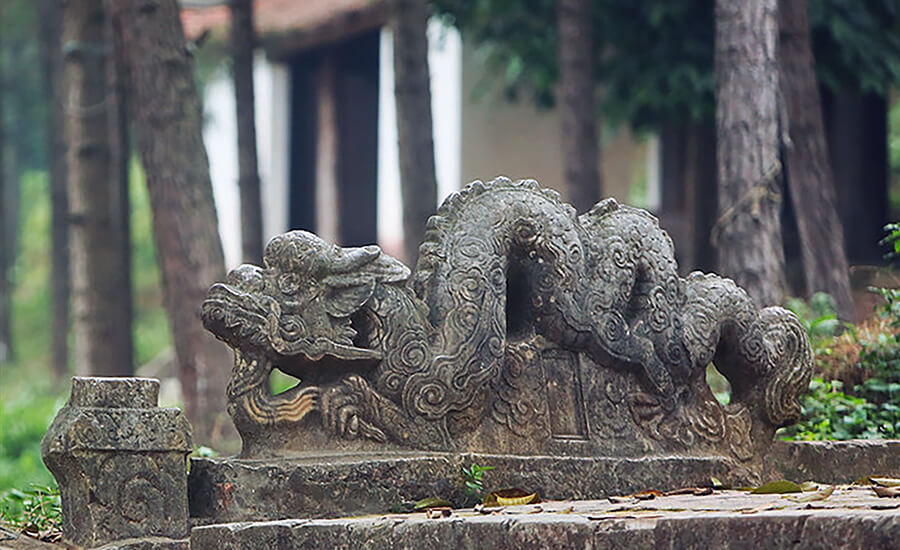 dragon stone in Tram Gian Pagoda