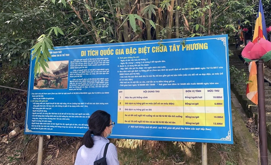 entrance fee of Tay Phuong pagoda