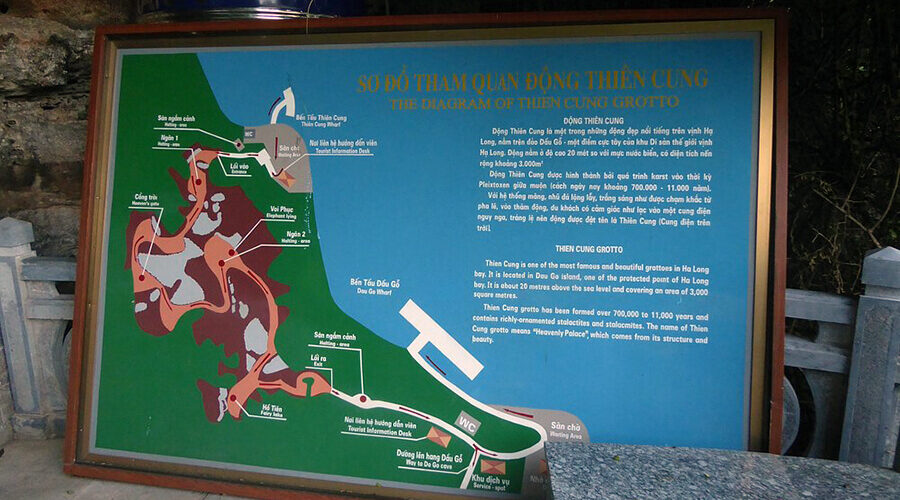 map of Thien Cung grotto