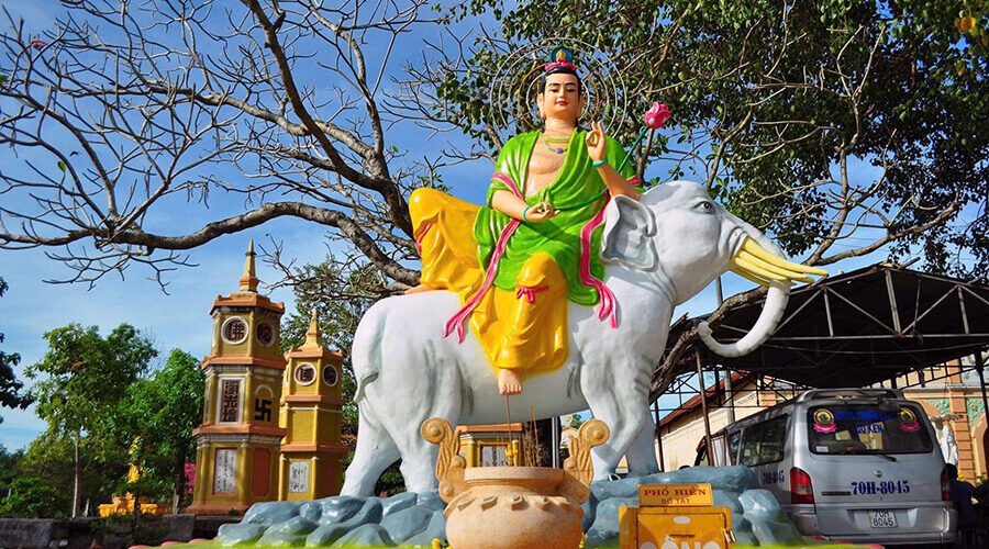 Bodhisattva Avalokitesvara riding a dragon