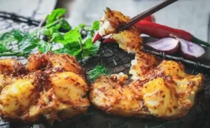 Grilled catfish from the Serepok River