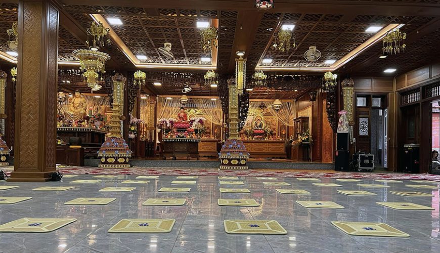 Inside the main hall Khai Doan Pagoda